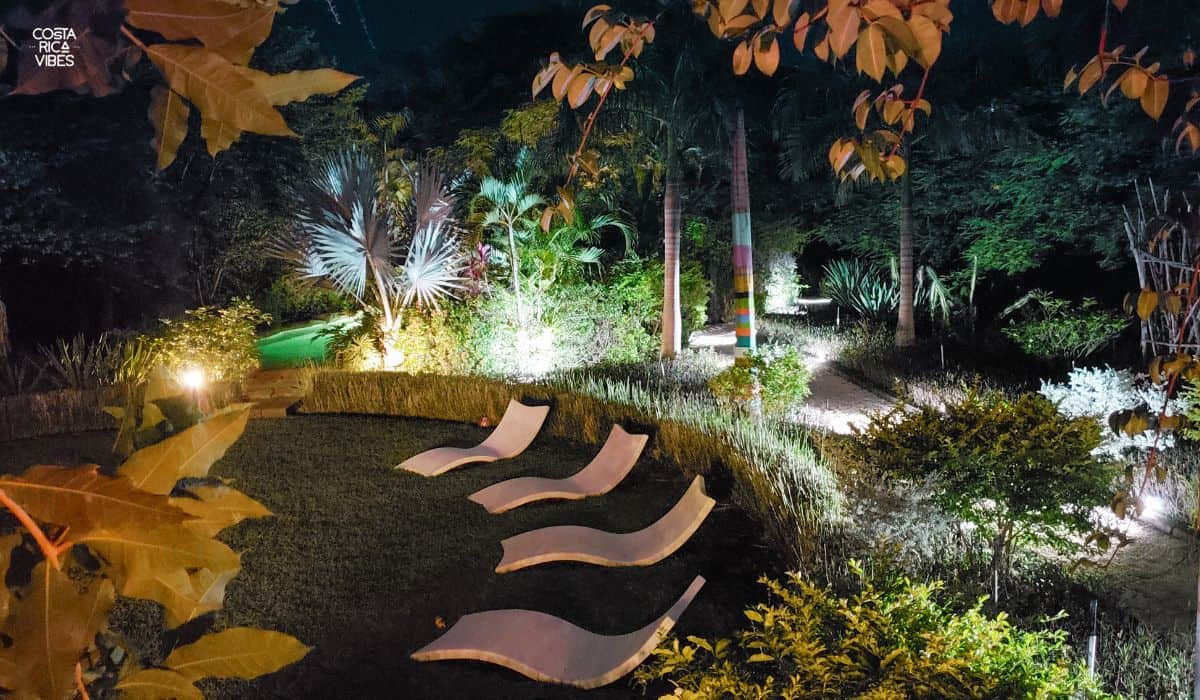 costa rica lounge chairs at night