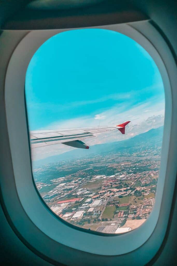 view from airplane san jose costa rica