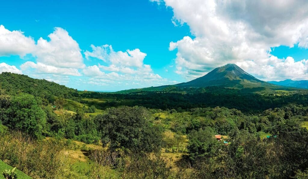 arenal volcano view in sun