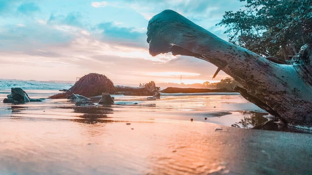 beach sunrise in Cahuita Costa Rica