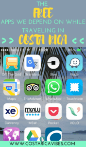Traveling in Costa Rica is so much easier if you have these great free apps for travel. Click here to find great apps for Costa Rica transportation, accommodations, food, and more! #CostaRica #budgettravel