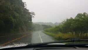 rainy road in costa rica