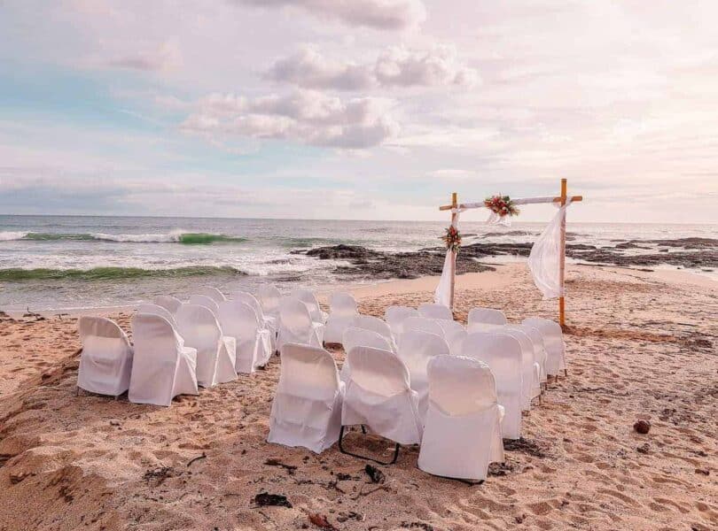 costa rica destination wedding on beach