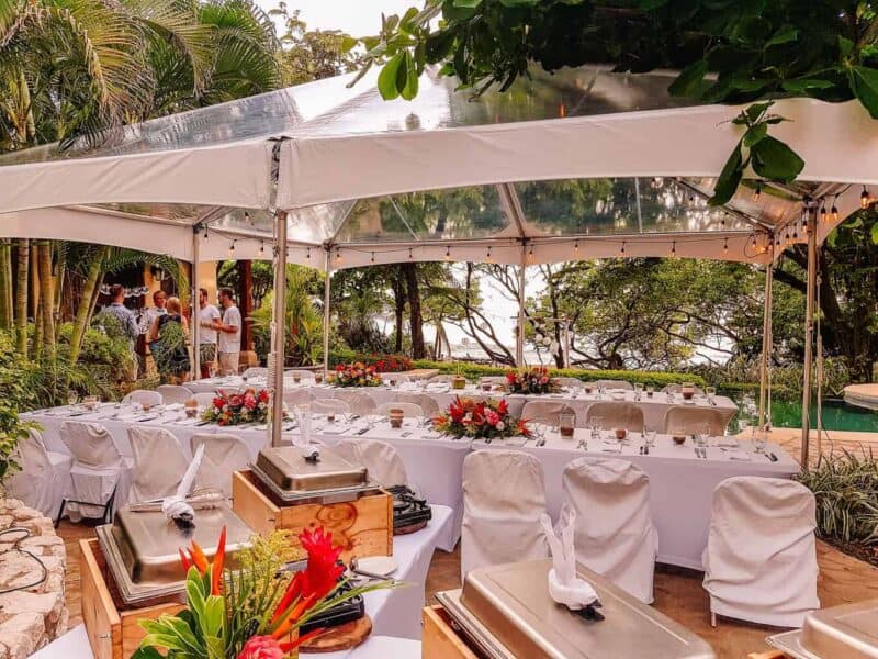 destination wedding set up