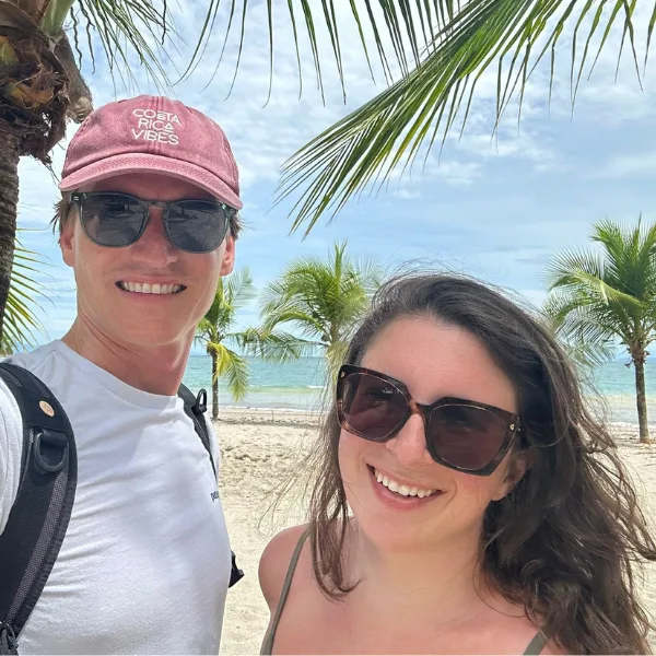 sarah and thomas on beach in costa rica