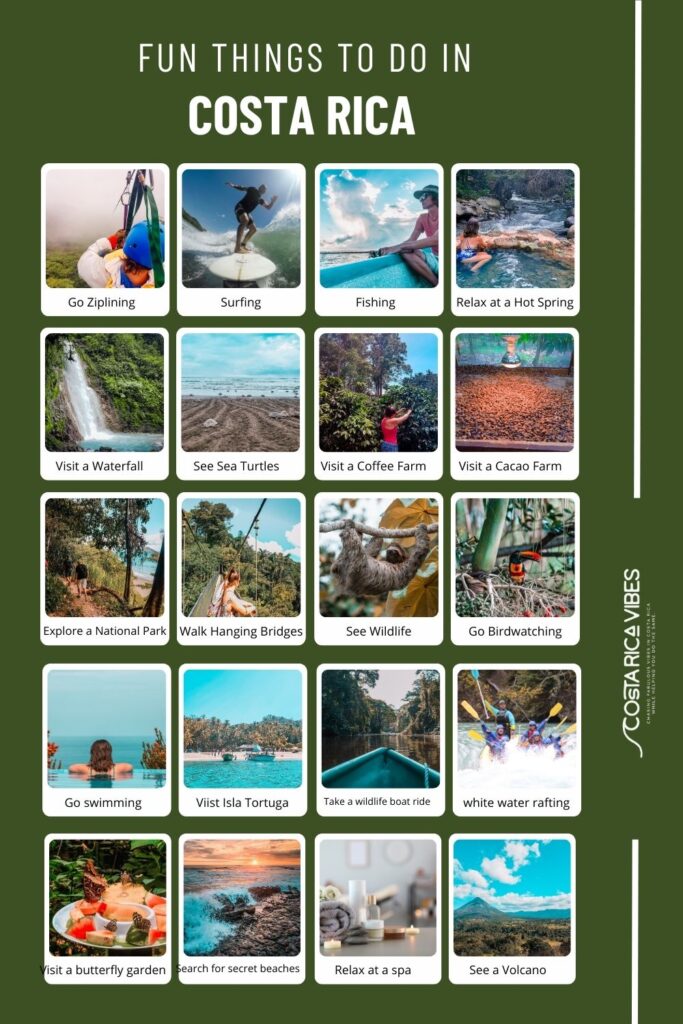 things to do in costa rica infographic