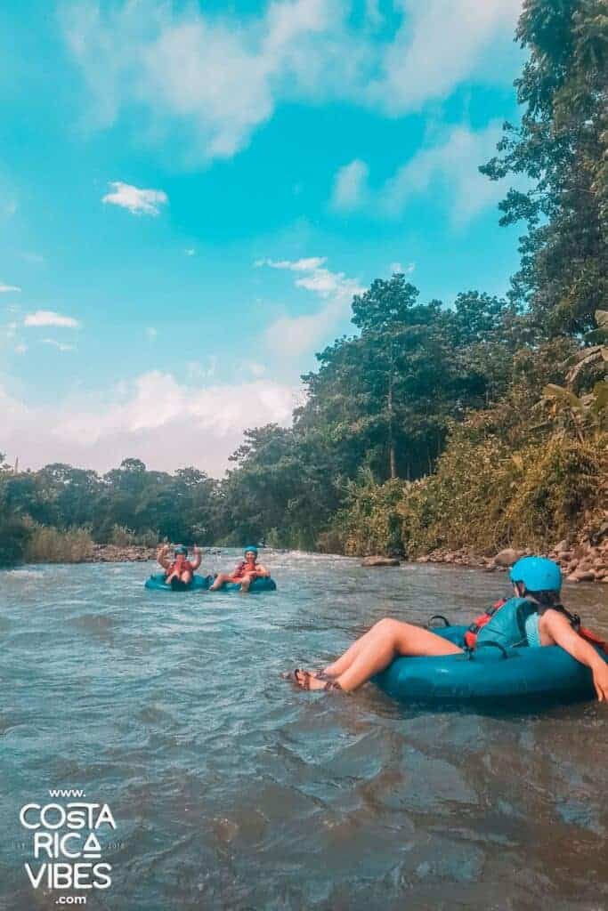 people inner tubing river La Fortuna