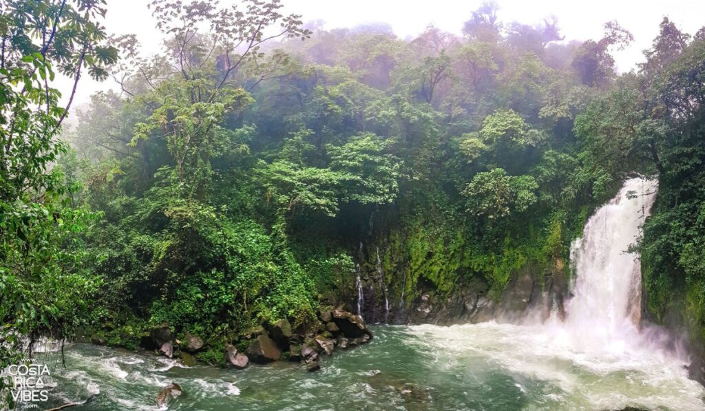 rio celeste waterfall in july
