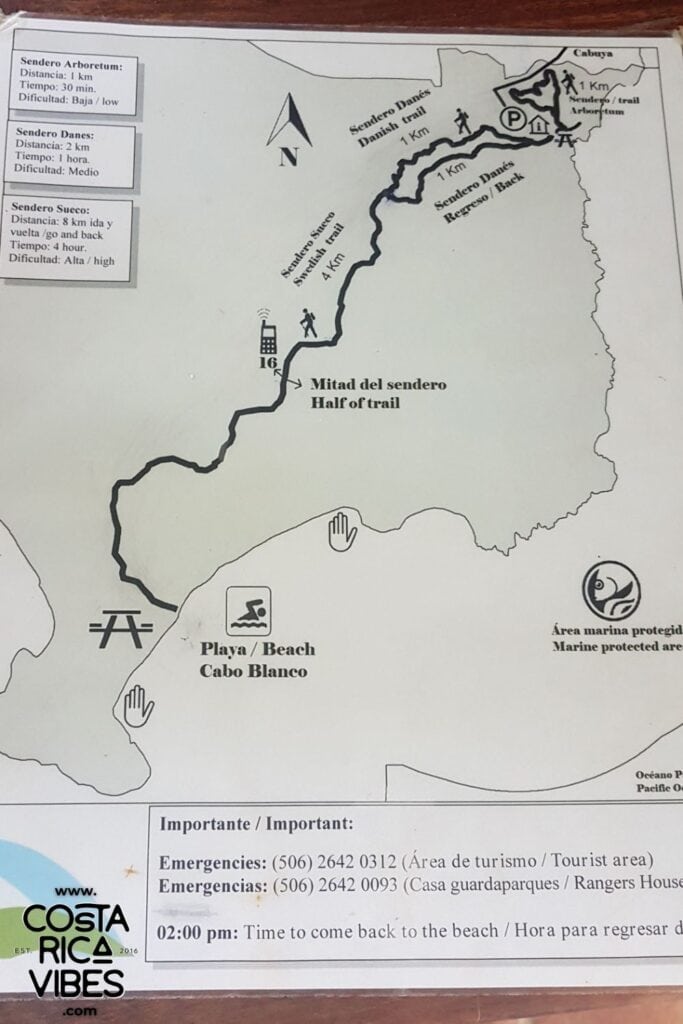 map Reserva Natural Cabo Blanco