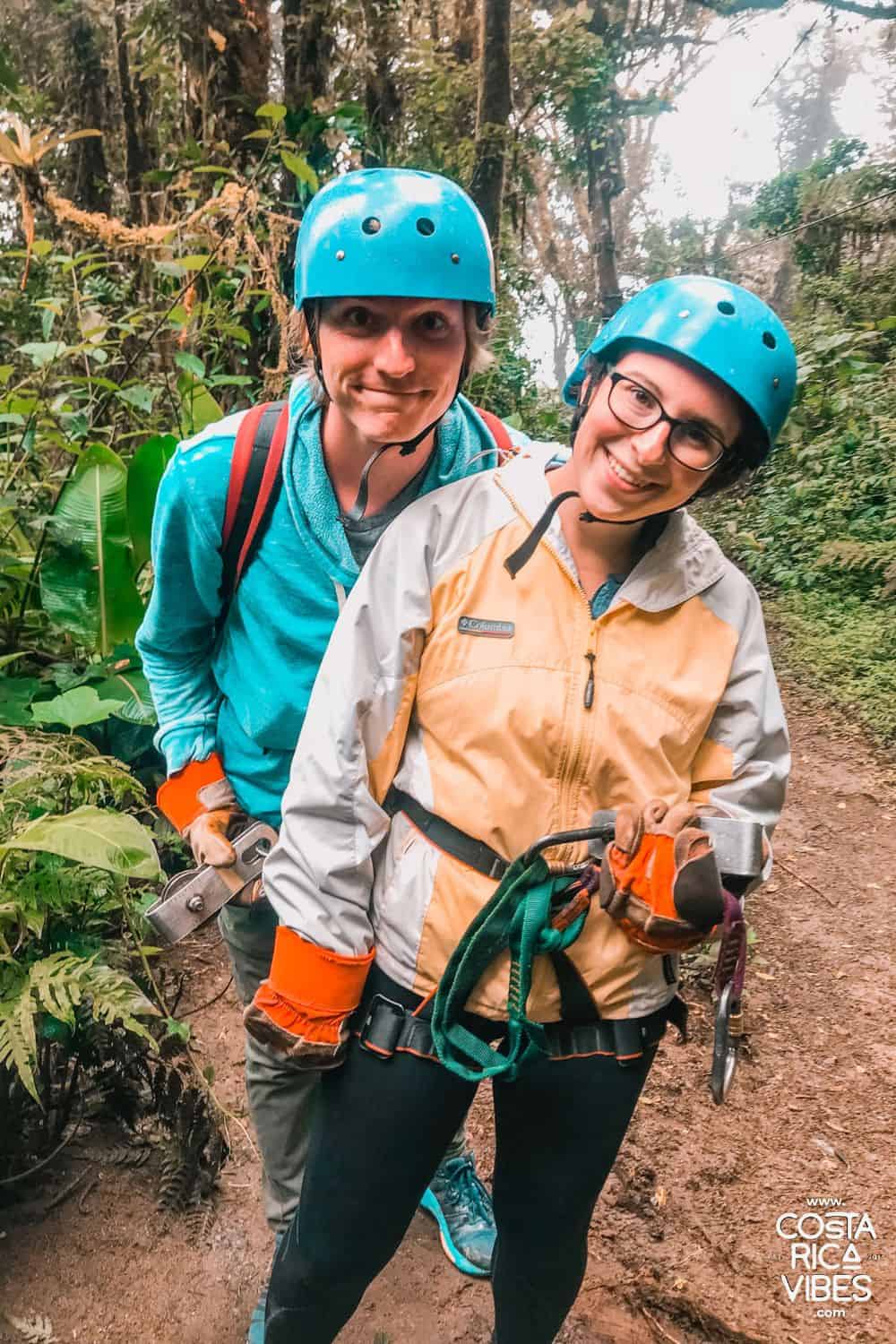 Sarah and Thomas zip lining monteverde