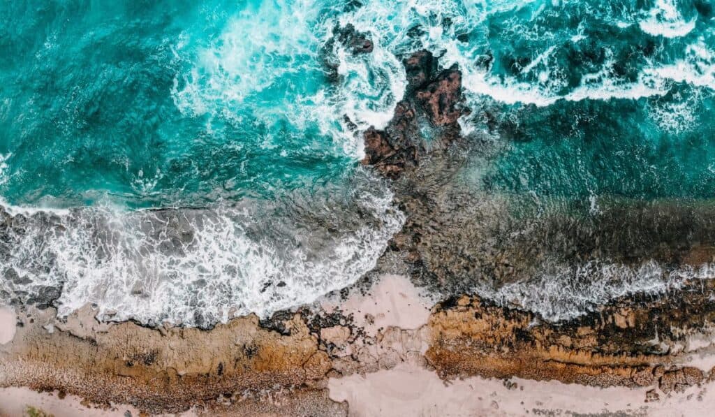 playa langosta drone shot