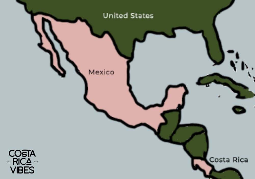 mexico vs costa rica map