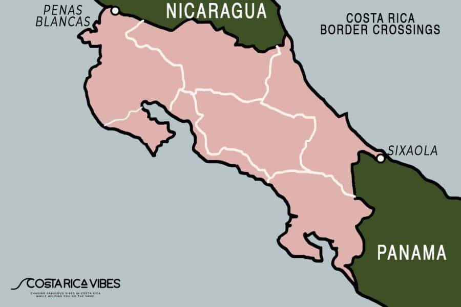 costa rica borders map