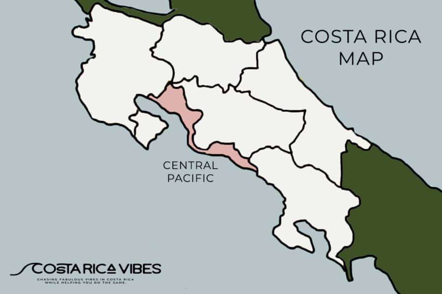 central pacific coast costa rica map