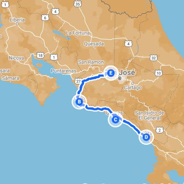Costa Rica Pacific Coast One Week Itinerary