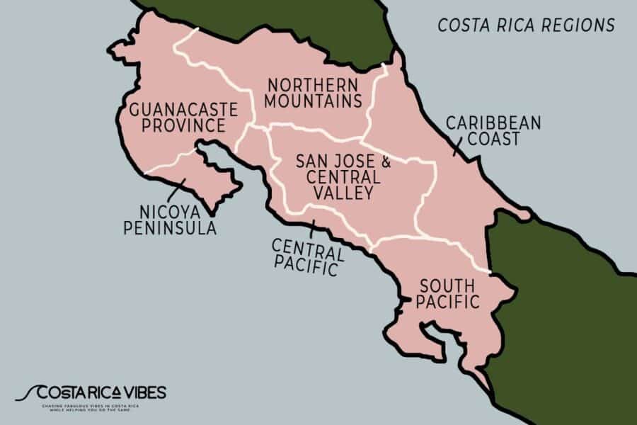 Costa Rica Map - Detailed Description of All Areas