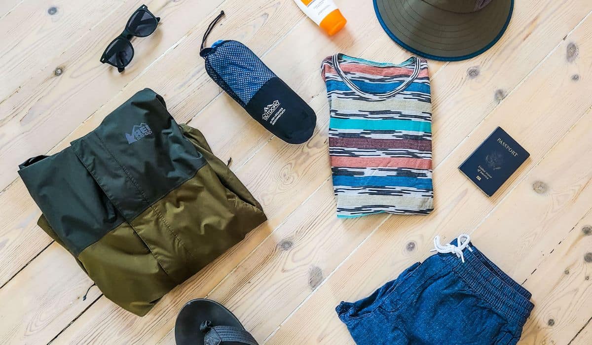 Packing flat lay of men's clothes
