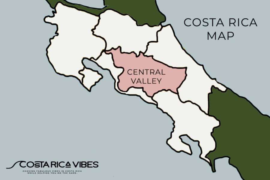 central valley of costa rica map